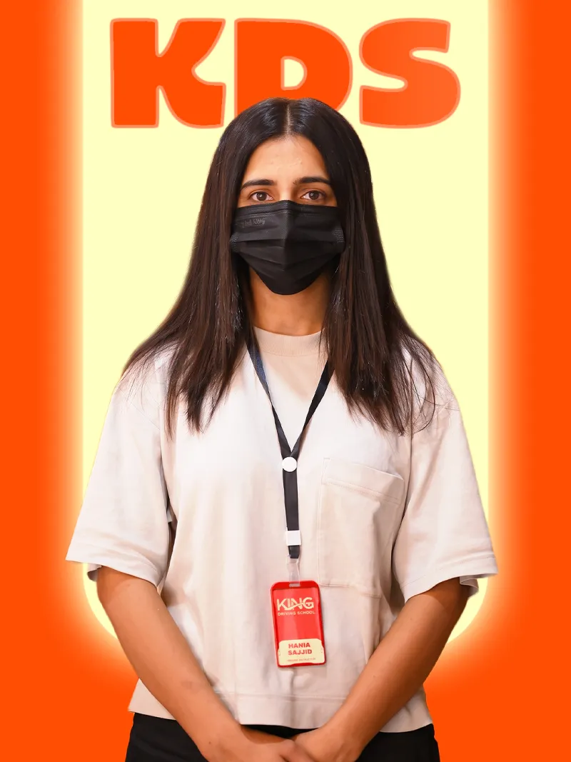 Hania — certified female driving instructor at King Driving School, POLICE FOUNDATION, PWD